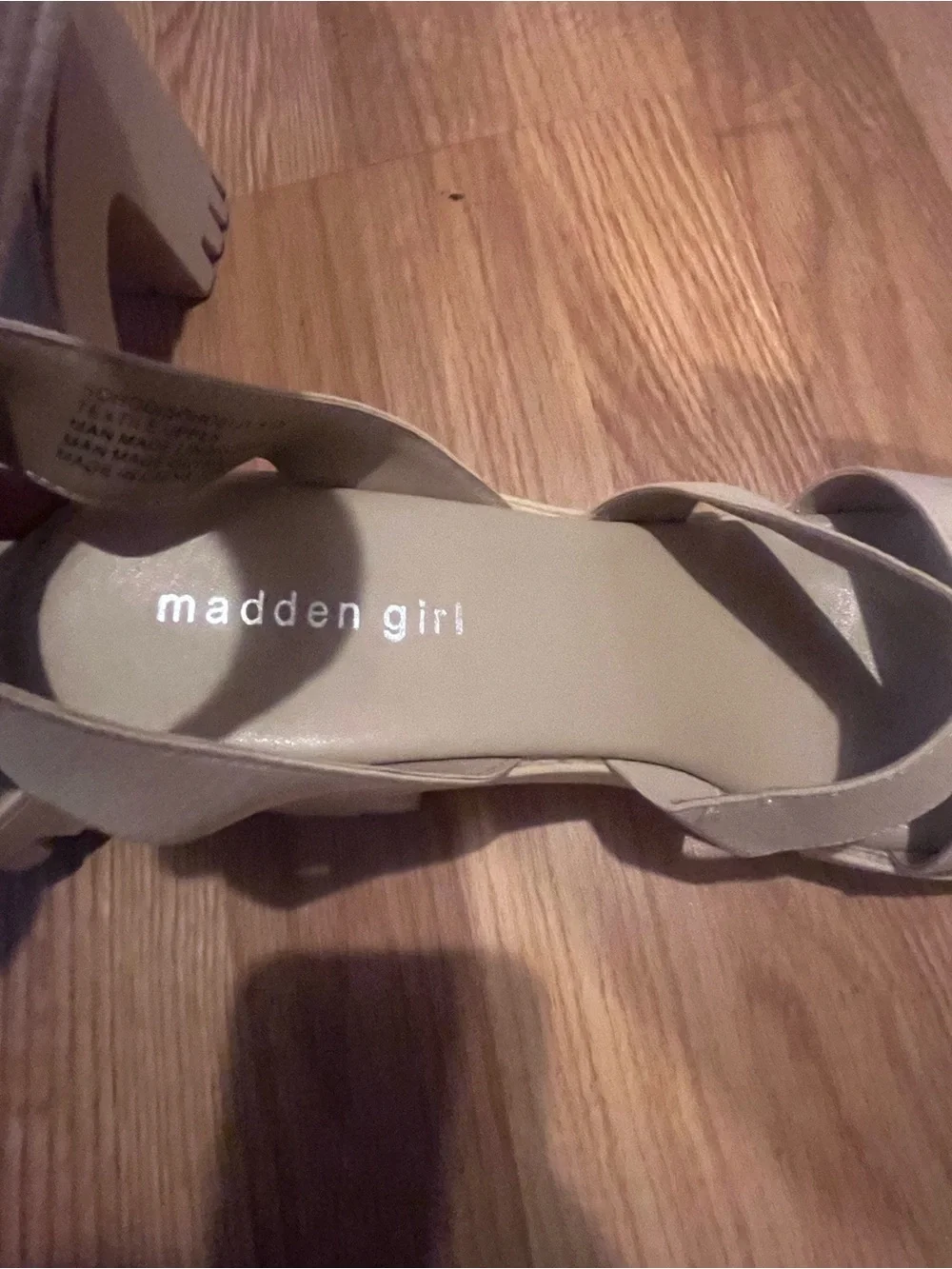 Madden Girl Sohoo Chunky Platform Strappy Sandals in Cream/Beige/Off-White